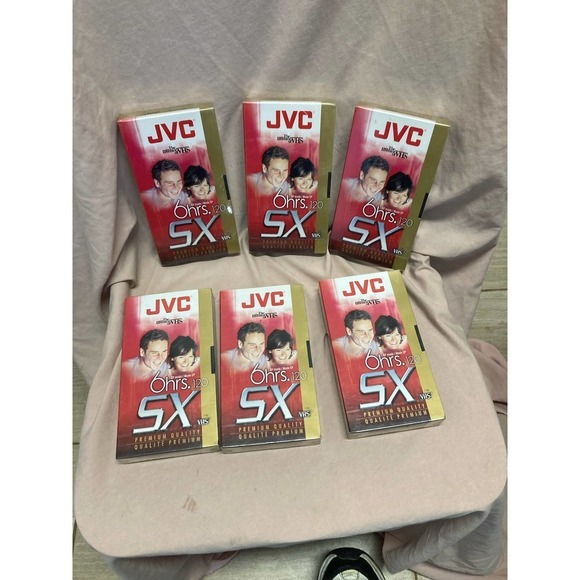 Jvc VHS VCR Cassette Tapes T-120 SX 6 Hr Blank Premium Quality  Sealed Set of 6 - Picture 2 of 2
